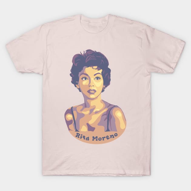 Rita Moreno Portrait T-Shirt by Slightly Unhinged